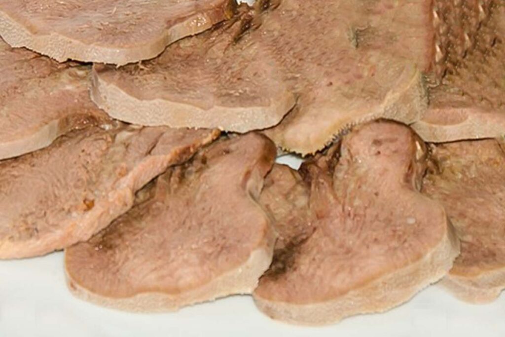 Photograph of sliced meat as used on dog training for adolescent or distracted dogs.