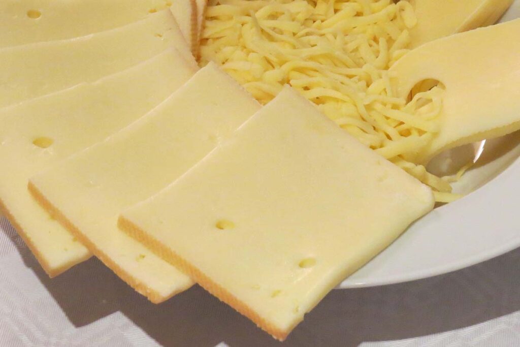 Photograph of cheese used for dog training.